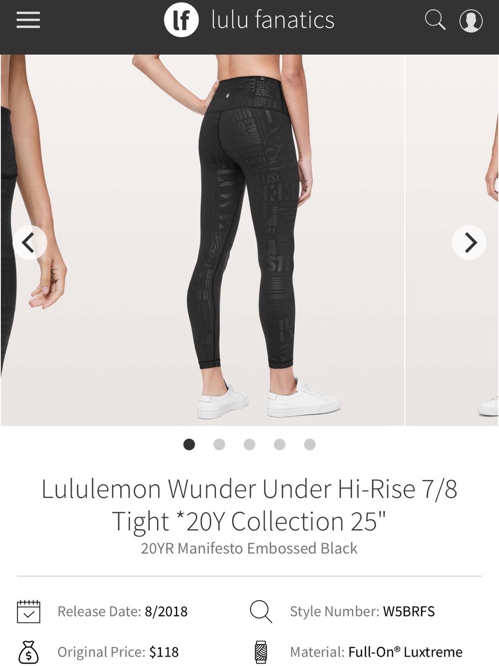 lululemon athletica 20YR wunder under  High-Rise Leggings - Black